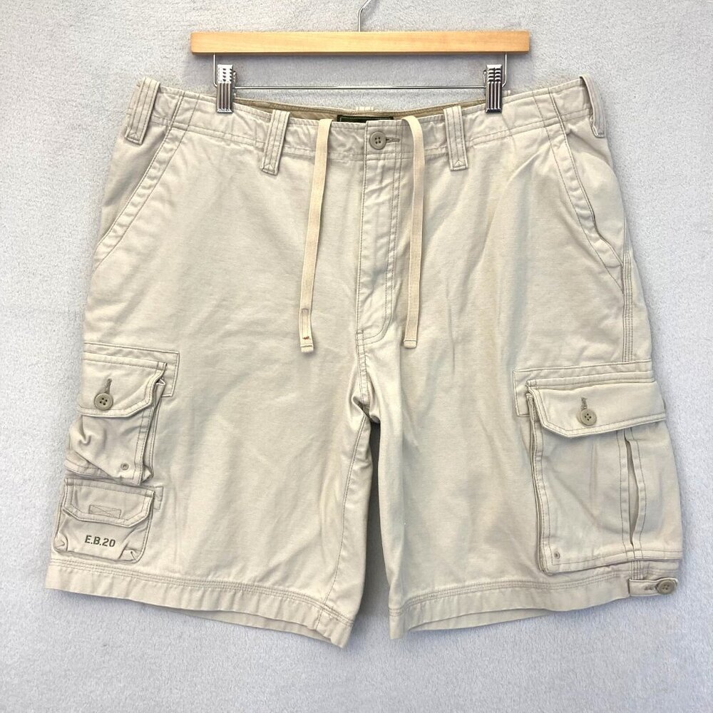 Vintage‎ Eddie Bauer Mens Cargo Shorts Sz 40 Tan Pockets Outdoor Hiking Gorpcore